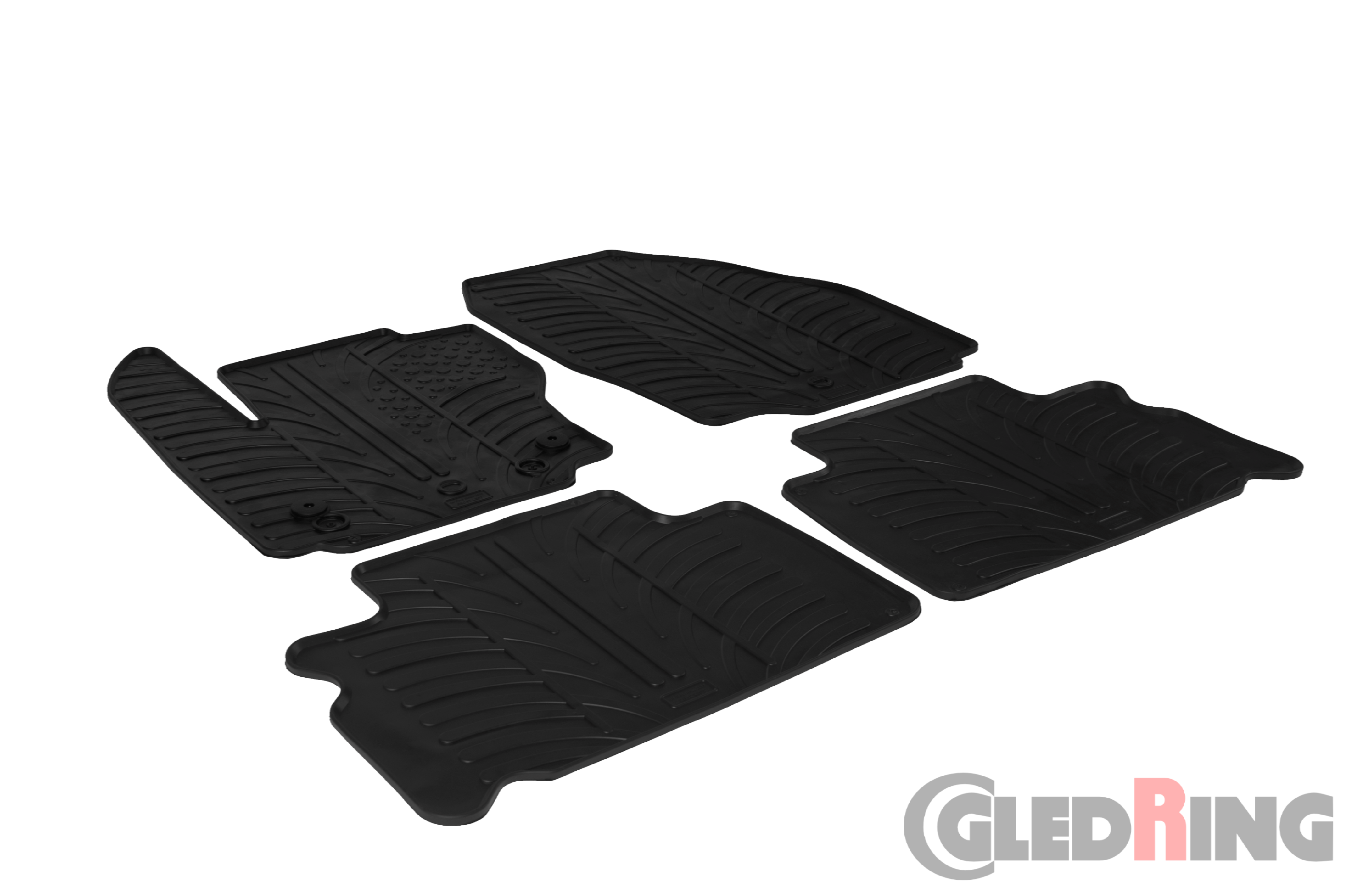 Original Gledring Passform Fußmatten Gummimatten 4 Tlg.+Fixing - FORD Galaxy 2012-07.2015